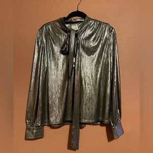 Revolve Sen Metallic Holiday‎ Blouse Small